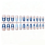 Press-On Nail Set Hand-Painted Floral Peel & Stick