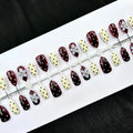 Press-On Nail Set Hand-Painted Floral & Polka Dot