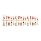 Press-On Nail Set Hand-Painted Floral Reusable & Durable