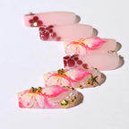 Press-On Nail Set Hand-Painted Floral Salon-Quality