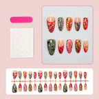 Press-On Nail Set Hand-Painted Pre-Glued Reusable