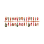 Press-On Nail Set Hand-Painted Pre-Glued Reusable