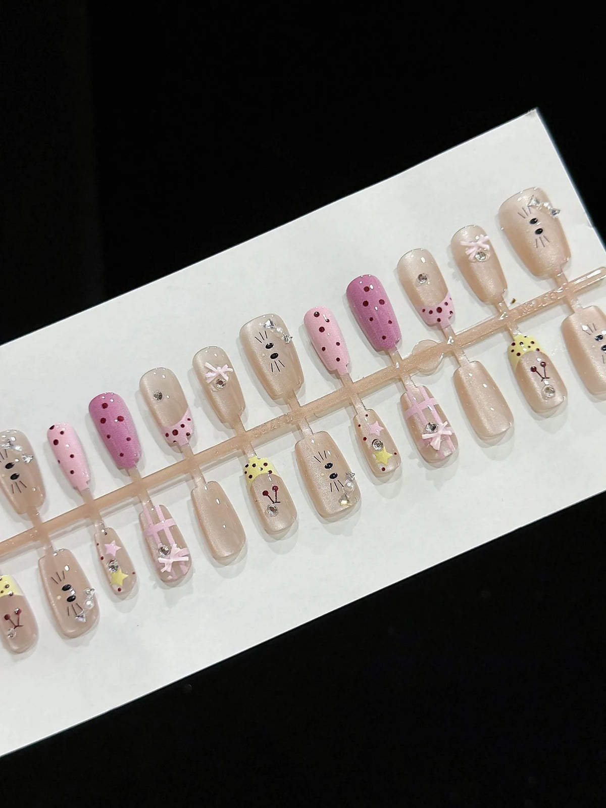 Press-On Nail Set Handcrafted Art & Glue-Free