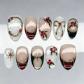 Press-On Nail Set Handcrafted Festive Designs