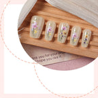 Press-On Nail Set Handcrafted Floral 24 Pieces