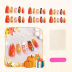 Press-On Nail Set Handcrafted Floral & Autumn Hypoallergenic