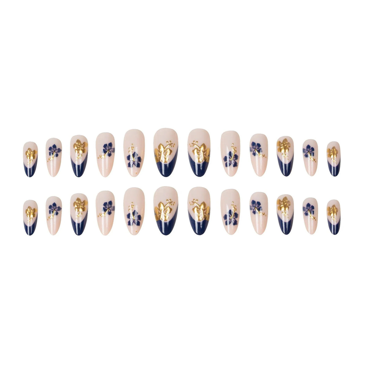 Press-On Nail Set Handcrafted Floral Complete Kit