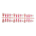 Press-On Nail Set Handcrafted Floral Design Long-Lasting Adhesive
