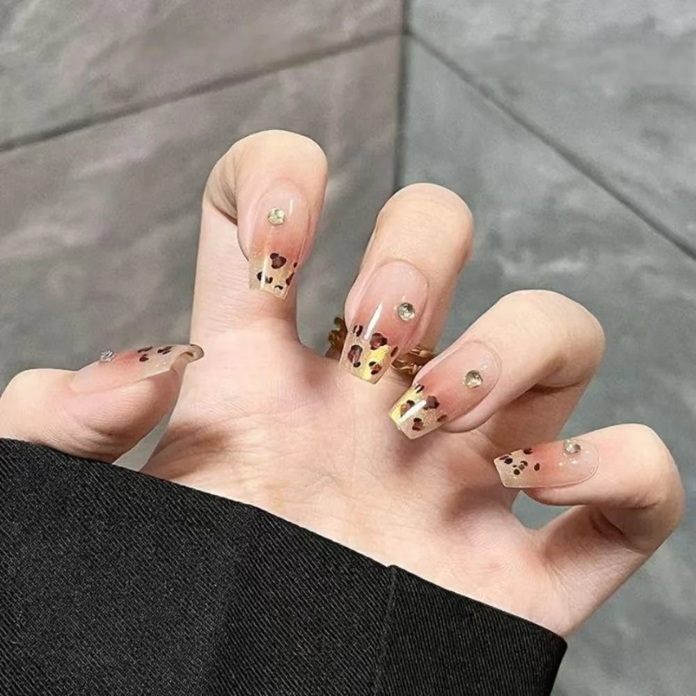 Press-On Nail Set Handcrafted Floral Easy Application