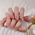 Press-On Nail Set Handcrafted Floral Easy Application