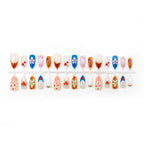 Press-On Nail Set Handcrafted Floral & Fruit Peel-And-Stick