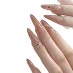 Press-On Nail Set Handcrafted Floral Long-Lasting Multiple Sizes