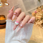 Press-On Nail Set Handcrafted Floral Long-Lasting Multiple Sizes