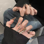 Press-On Nail Set Handcrafted Floral Long-Lasting Multiple Sizes