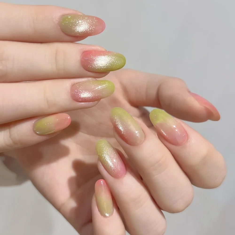 Press-On Nail Set Handcrafted Floral Long-Lasting Multiple Sizes