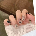 Press-On Nail Set Handcrafted Floral Long-Lasting Multiple Sizes
