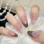 Press-On Nail Set Handcrafted Floral Long-Lasting Multiple Sizes