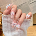 Press-On Nail Set Handcrafted Floral Long-Lasting Multiple Sizes