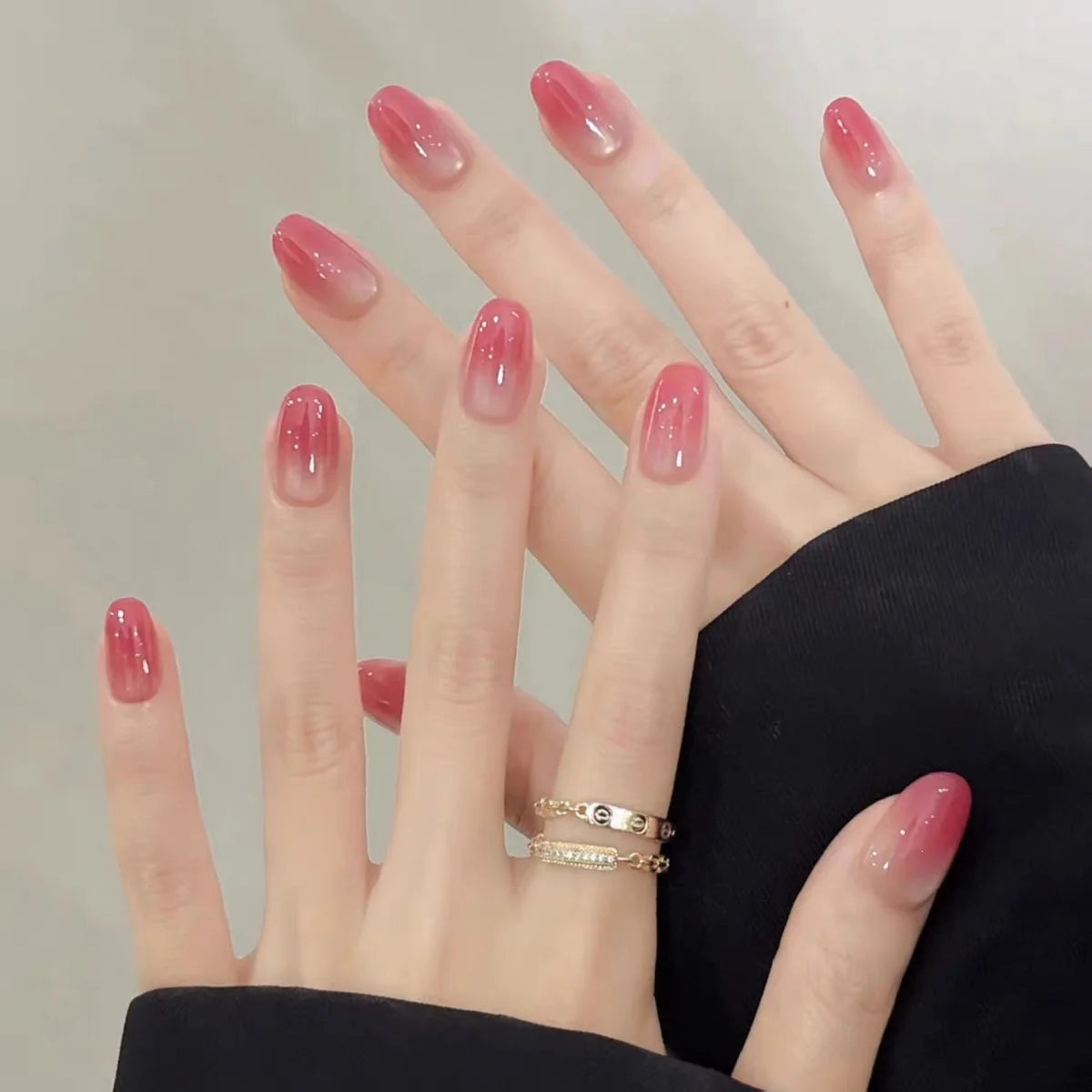 Press-On Nail Set Handcrafted Floral Long-Lasting Multiple Sizes