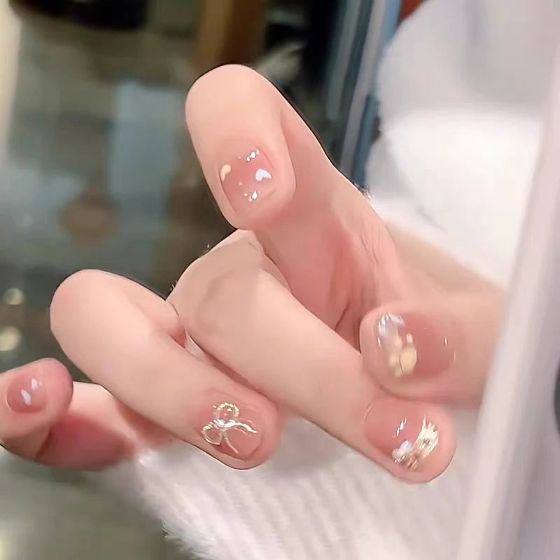 Press-On Nail Set Handcrafted Floral Long-Lasting Multiple Sizes