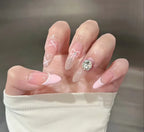 Press-On Nail Set Handcrafted Floral Long-Lasting Multiple Sizes
