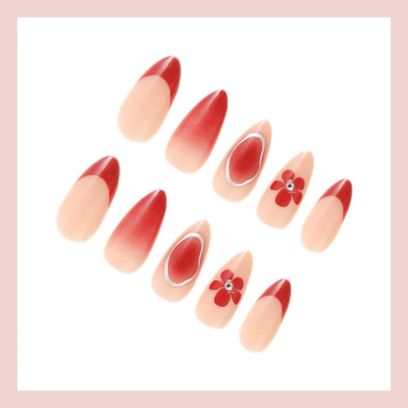 Press-On Nail Set Handcrafted Floral & Ombre 35-Piece