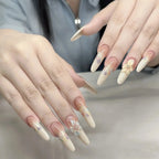 Press-On Nail Set Handcrafted Floral & Reusable