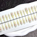 Press-On Nail Set Handcrafted Floral & Reusable