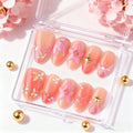 Press-On Nail Set Handcrafted Floral Reusable & Easy Application