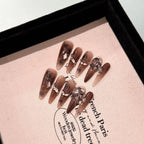 Press-On Nail Set Handcrafted Floral Reusable & Easy Application
