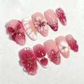 Press-On Nail Set Handcrafted Floral Reusable & Easy Application