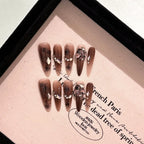 Press-On Nail Set Handcrafted Floral Reusable & Easy Application