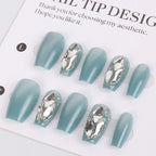 Press-On Nail Set Handcrafted Gem Accents 30 Piece