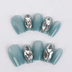 Press-On Nail Set Handcrafted Gem Accents 30 Piece