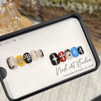 Press-On Nail Set Handcrafted Intricate Designs Square Shape