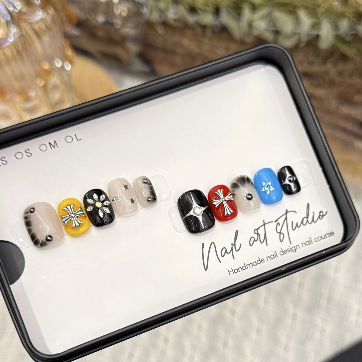 Press-On Nail Set Handcrafted Intricate Designs Square Shape