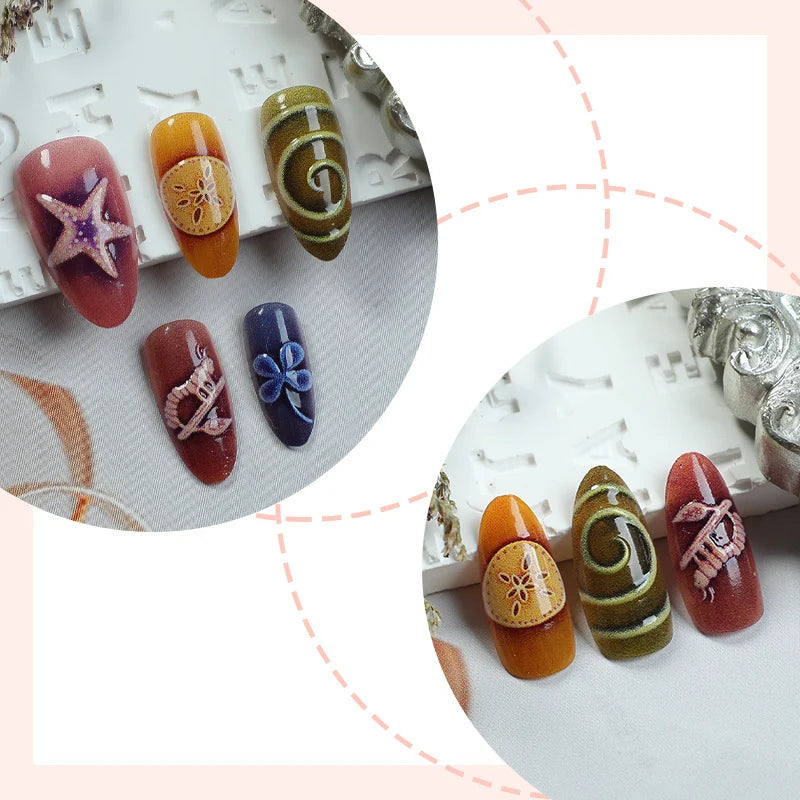 Press-On Nail Set Handcrafted Sculpted Reusable