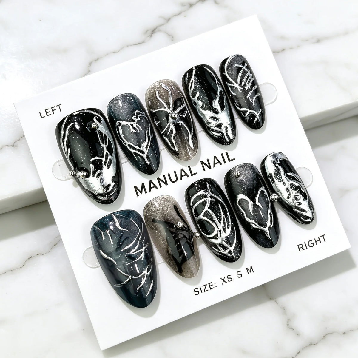 Press-On Nail Set Handmade Artistic Long-Lasting Wear