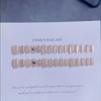 Press-On Nail Set Handmade Cat Eye & Bow