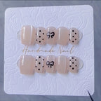 Press-On Nail Set Handmade Cat Eye & Bow