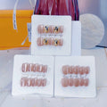 Press-On Nail Set Handmade Cat Eye Glue-On