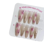 Press-On Nail Set Handmade Floral & Reusable