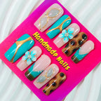 Press-On Nail Set Handmade Glitter & Floral Instant Glam