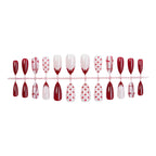 Press-On Nail Set Heart & Bow Art Long Wear