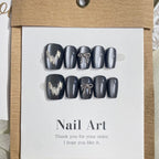 Press-On Nail Set Heart & Bow Glue-Free Long-Lasting