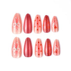 Press-On Nail Set Heart & Bow No-Glue Reusable