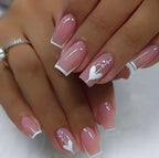 Press-On Nail Set Heart Design Easy Application & Durable Finish