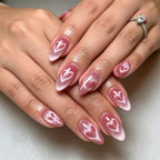 Press-On Nail Set Heart Design Long-Lasting