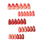 Press-On Nail Set Heart Design Reusable Multiple Sizes