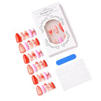 Press-On Nail Set Heart Designs Peel-And-Stick All-Day Comfort